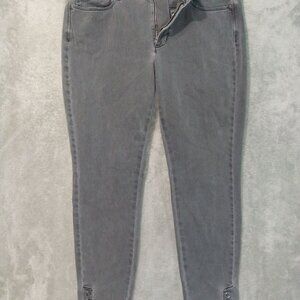J Jill Jeans Womens 10 Black Denim Authentic Fit Slim Ankle Mid Rise Stretch
